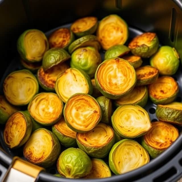 preparing Air fryer brussel sprout chips