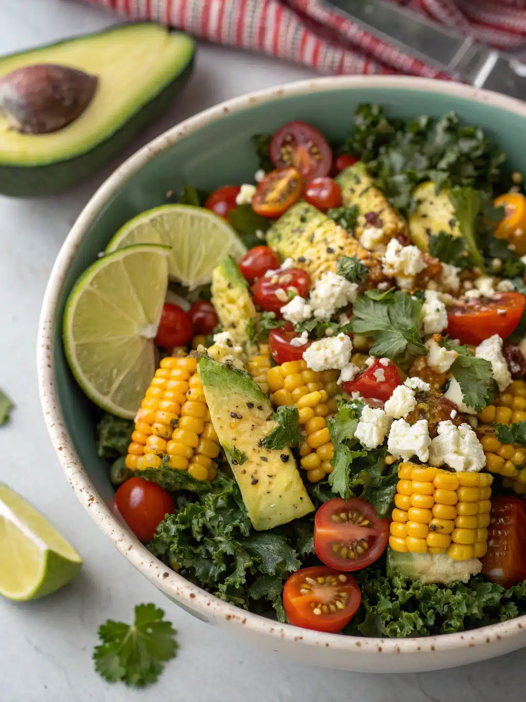 mexican street corn kale salad