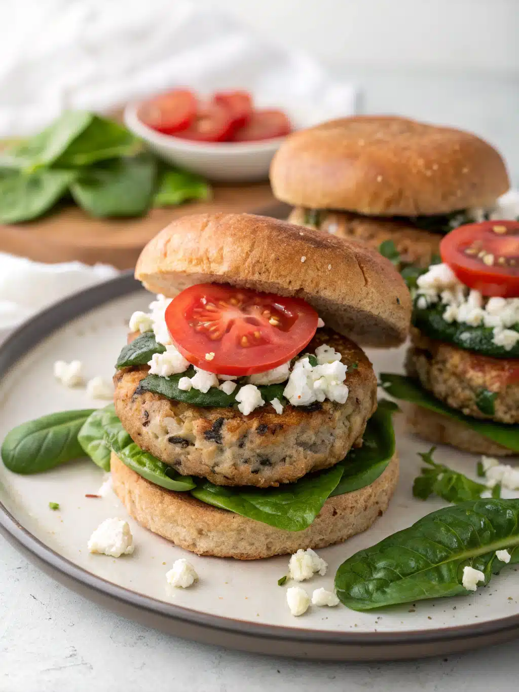 spinach and feta turkey burgers