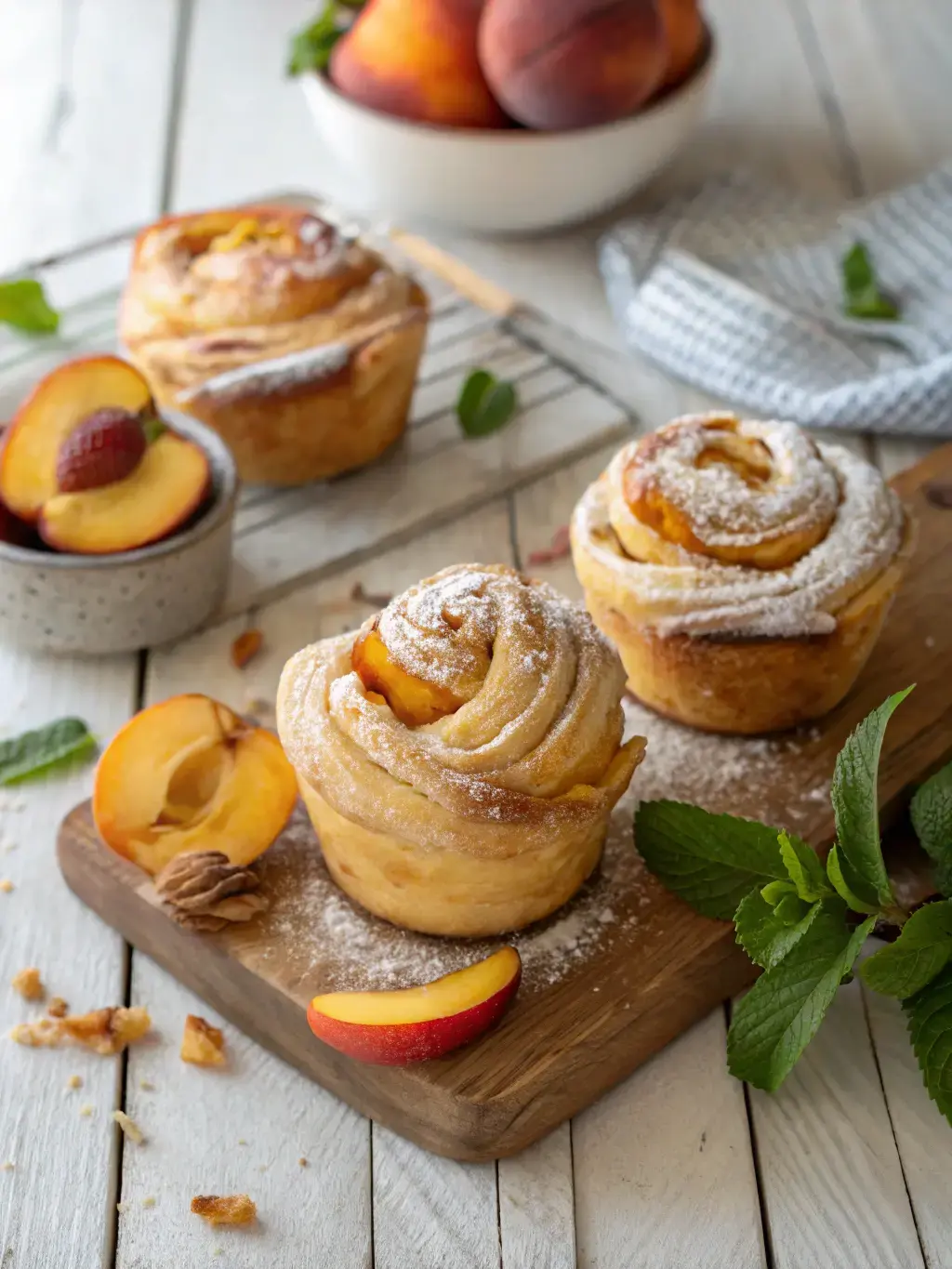 peach pie cruffins