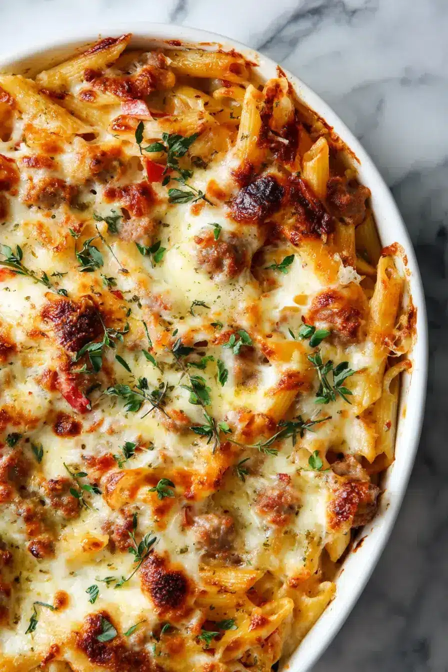 Easy Sausage Penne Bake